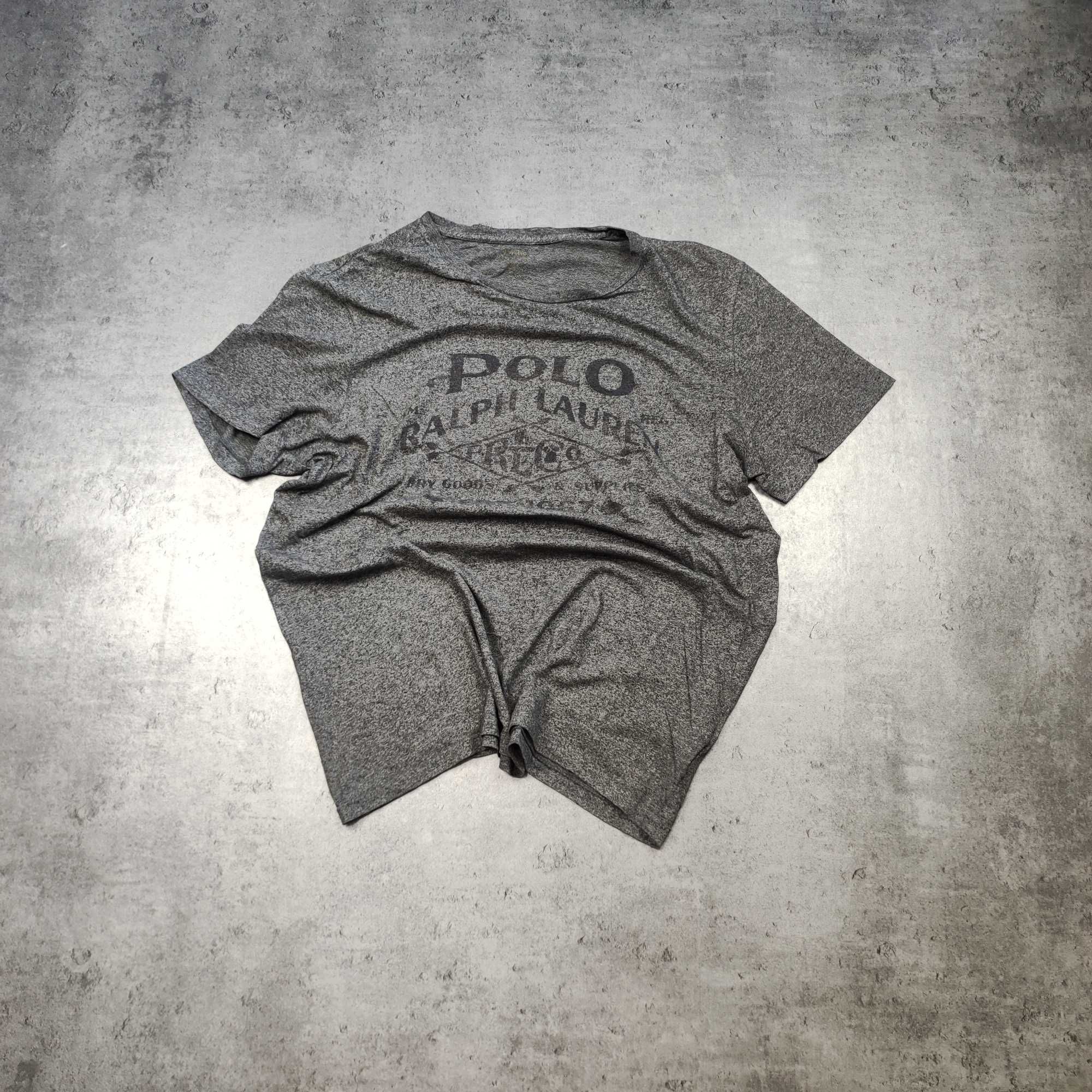 MĘSKA Koszulka Premium Szara Duże Logo Polo Ralph Lauren Elegancka