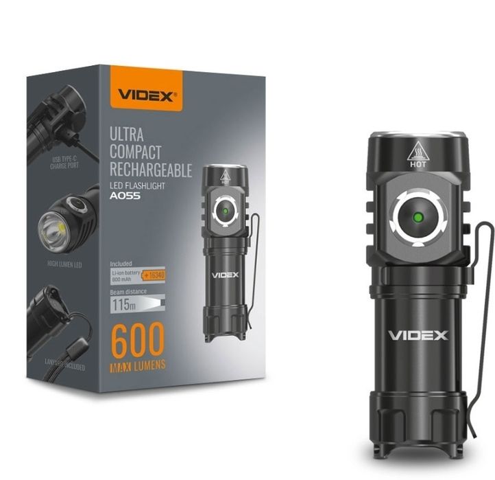 Портативний світлодіодний ліхтарик VIDEX VLF-A055 600Lm 5700K