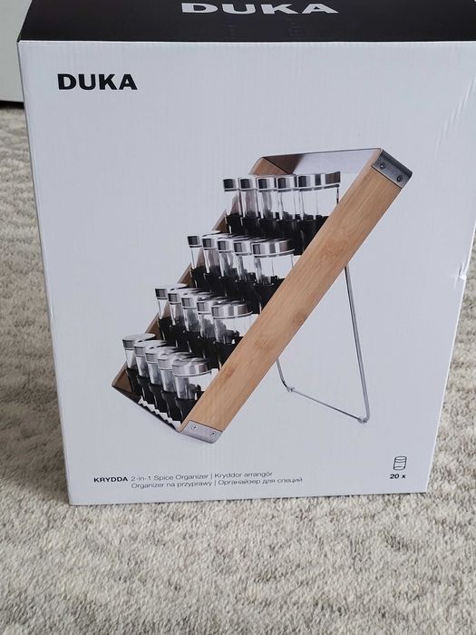 Stojak na przyprawy Duka- nowy, 20 pojemników na przyprawy.