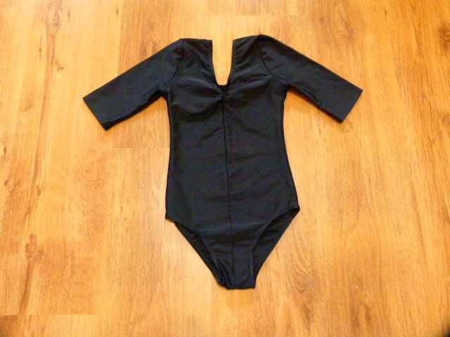 rozm 110 Body gimnastyczne czarne rękaw 3/4