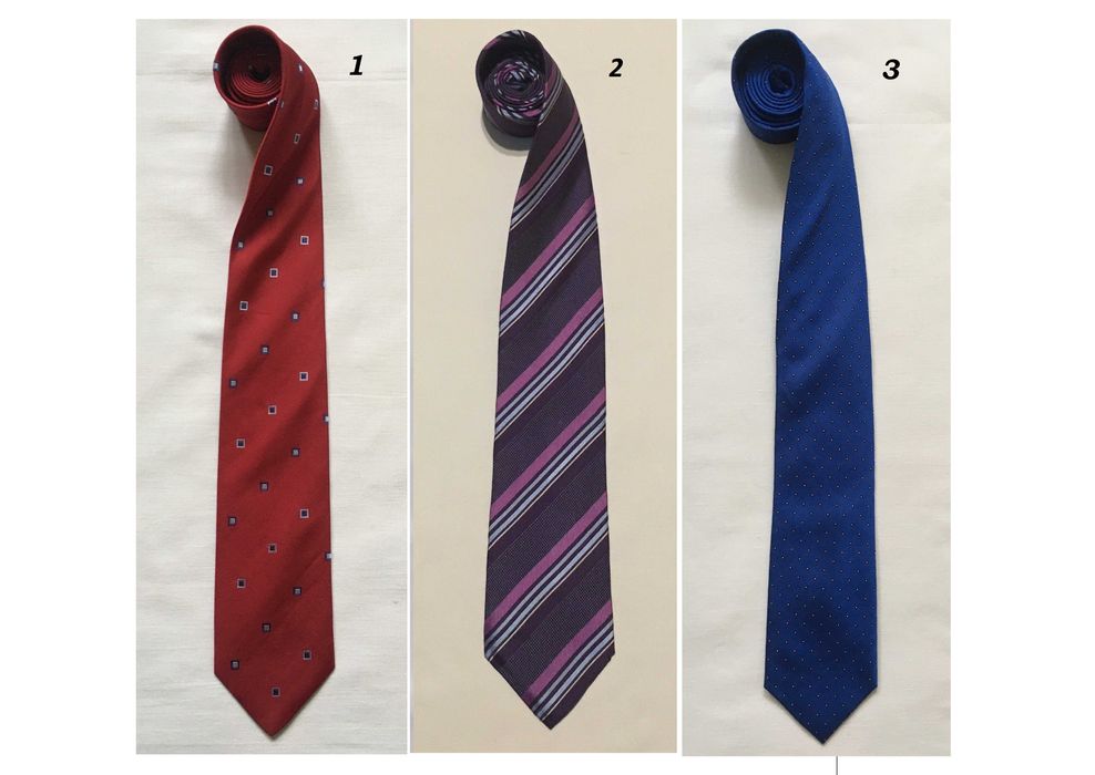 Краватки / галстуки шовкові вузькі (ціна за 3 шт.)