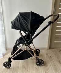 Wózek cybex mios 2.0 deep black rose gold - czarny różowy. Spacerowy.