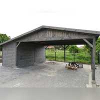 wiata carport 2 z pomieszczeniem gospodarczym 37,5m2