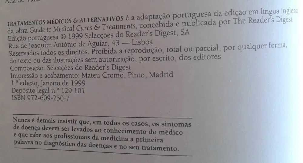 Livro Tratamentos Médicos e Alternativos