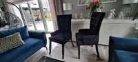 Krzesło fotel Glamour czarne 2 sztuki