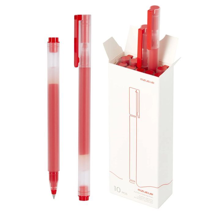 xiaomi high-capacity gel pen, 10-pack, red
