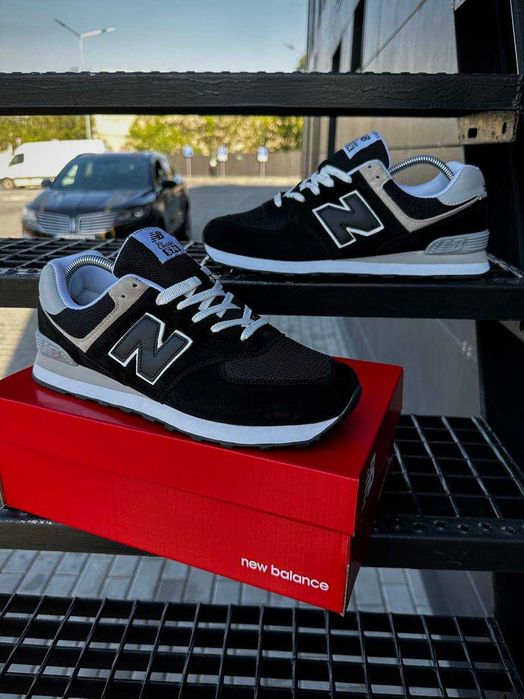 ХІТ! Кросівки New Balance 574 Black White 40 41 42 43 44 45 нью беленс