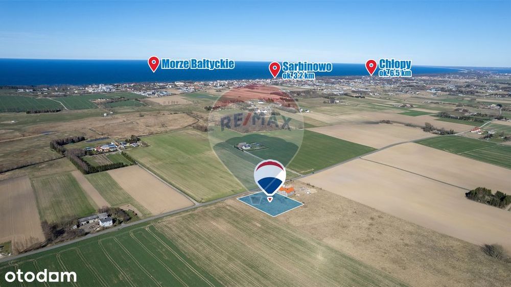 Działka budowlana 33 ary, 2,5km od plaży WZ