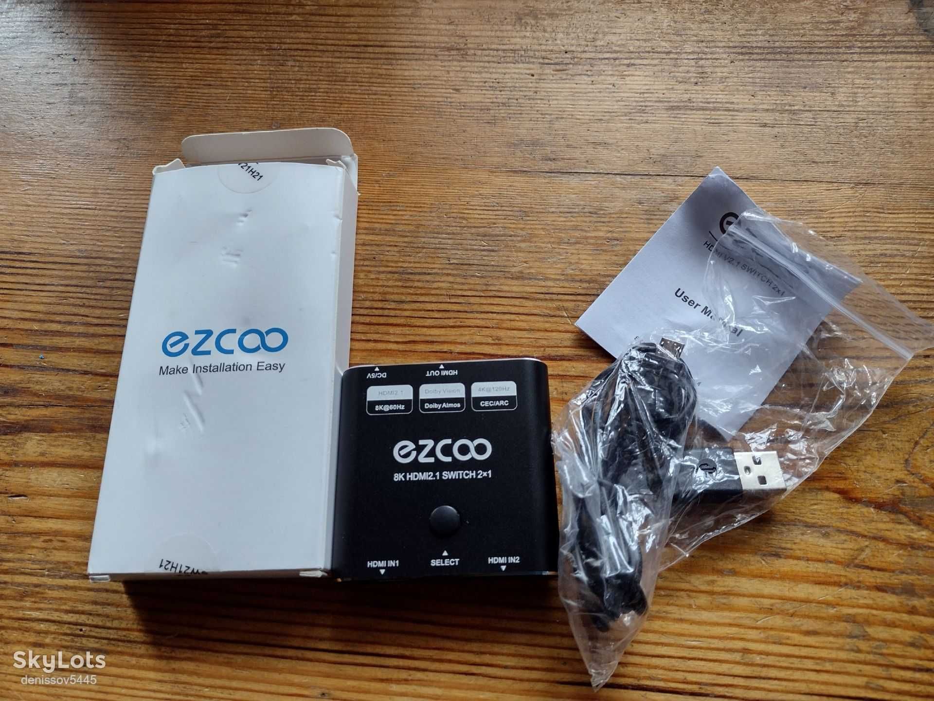 Спліттер EZCOO 8K HDMI2.1 Switch 2x1