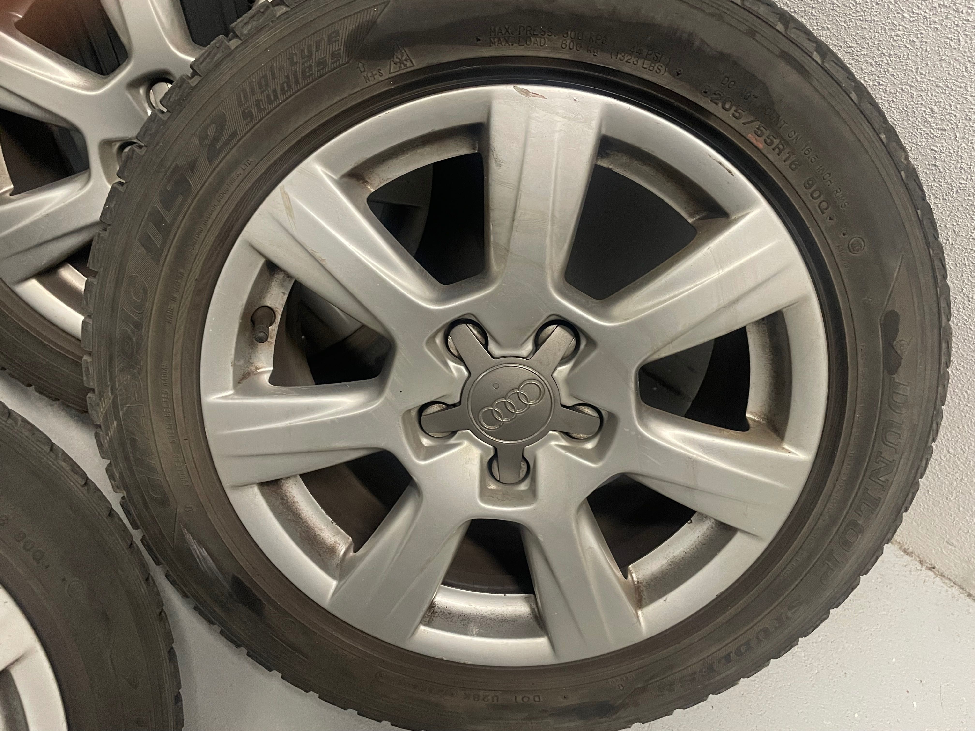 Felgi oryginalne Audi a4b8 7.5J 16H2 ET45 + opony DUNLOP 205/55/16