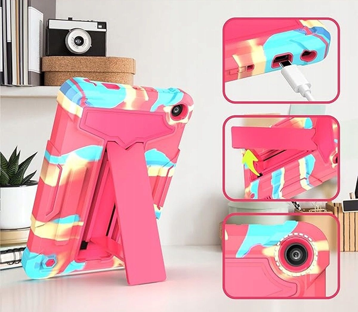 Etui do Amazon Fire 7 7.0" Pancerne z Podstawką Różowe