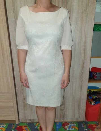 Kremowa sukienka roz. 42 XL