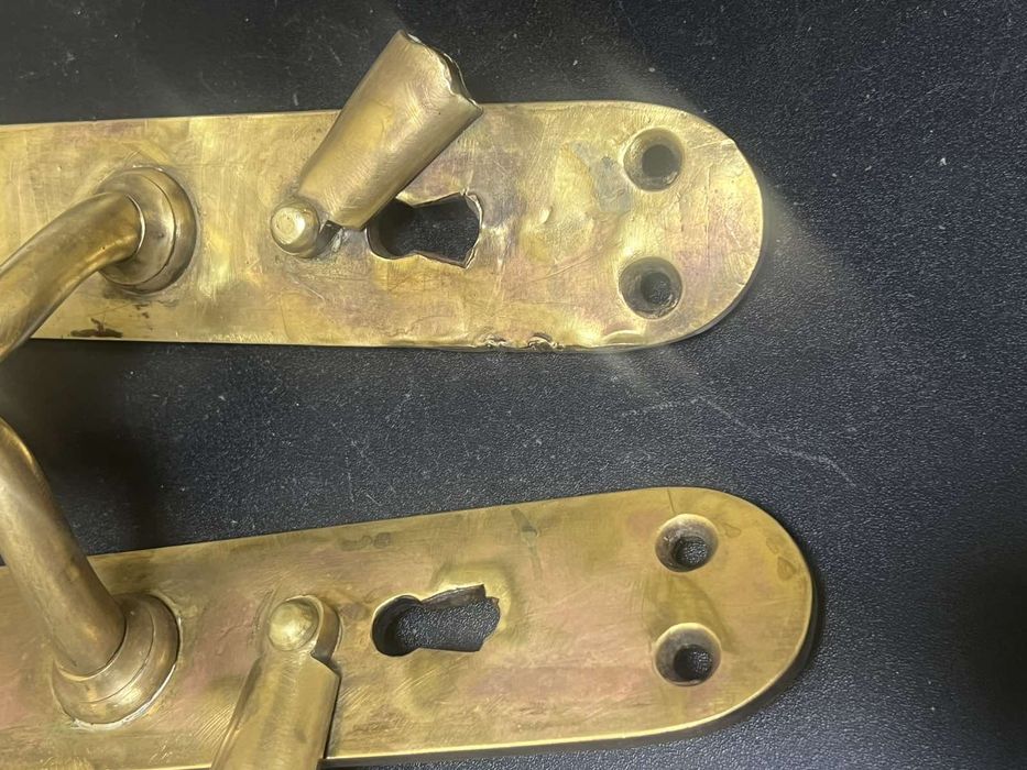 Ручки дверні латунь 2 шт з клеймами