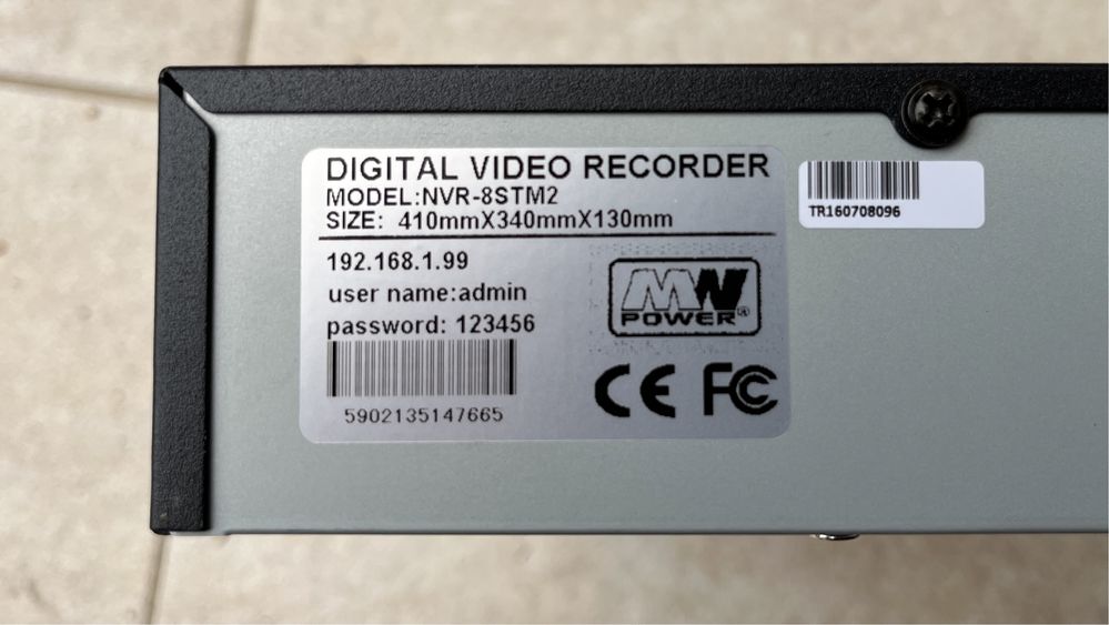 Rejestrator 8 kamer MW Power H-264