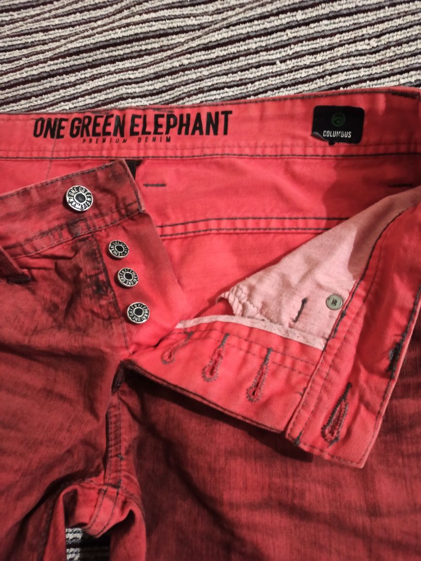 One green elephant