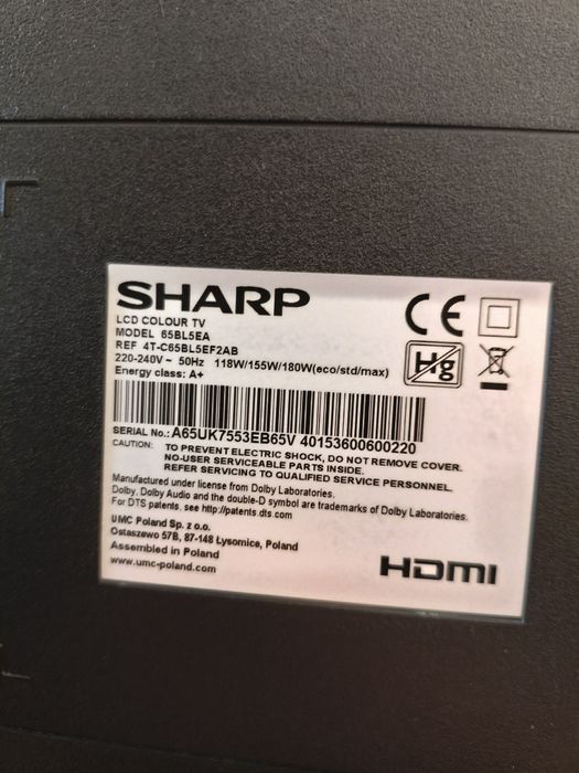 Telewizor Sharp 65 cali LED Smart TV Wi-Fi