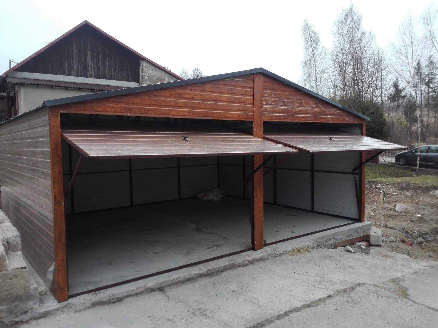 Garaż blaszany 3x5,4x6,6x5,złoty dąb, imitacja drewna,producent garaży