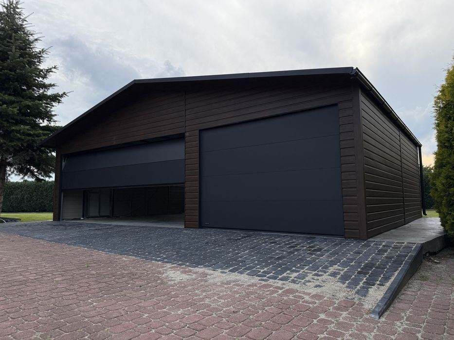 Garaż dwustanowiskowy z płyt warstwowych PIR 60 mm | Ocieplony