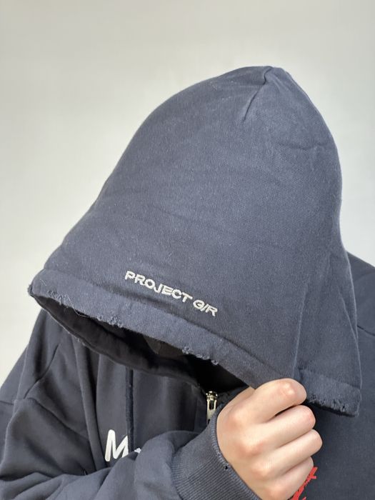 Project G/R zip opium archive distressed худі зипка черная серая худи