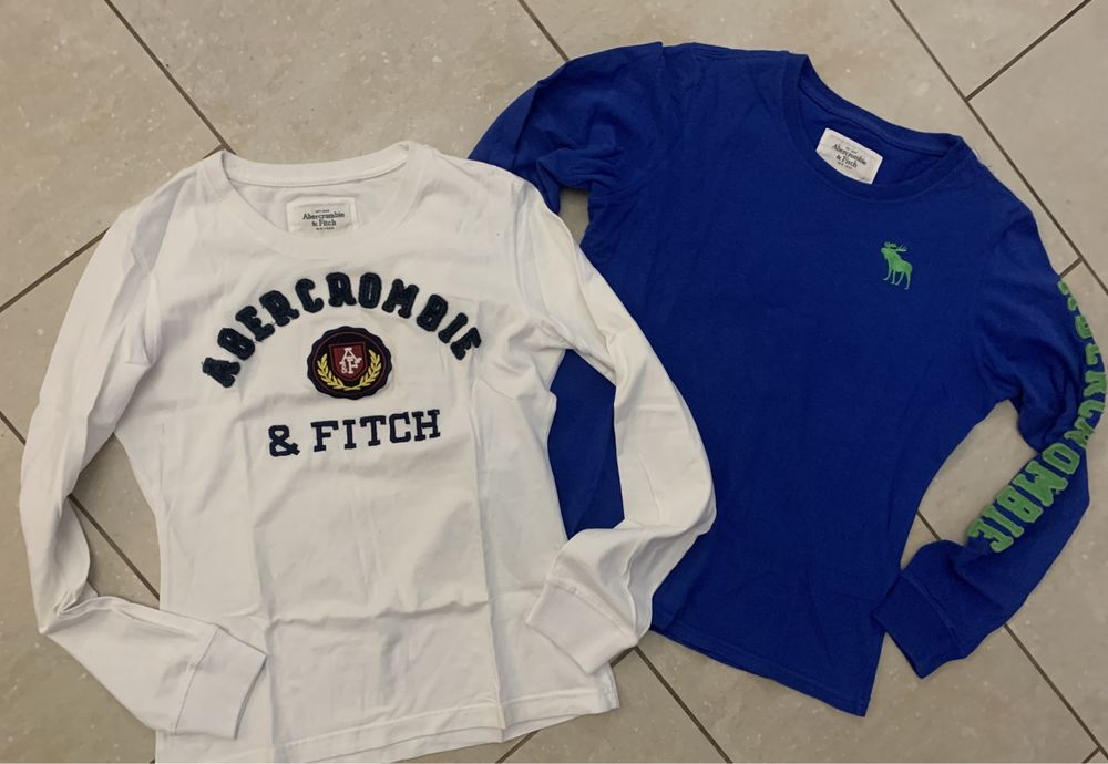 Abercrombie&Fitch bluzka longsleeve L/M logowana, bawełna