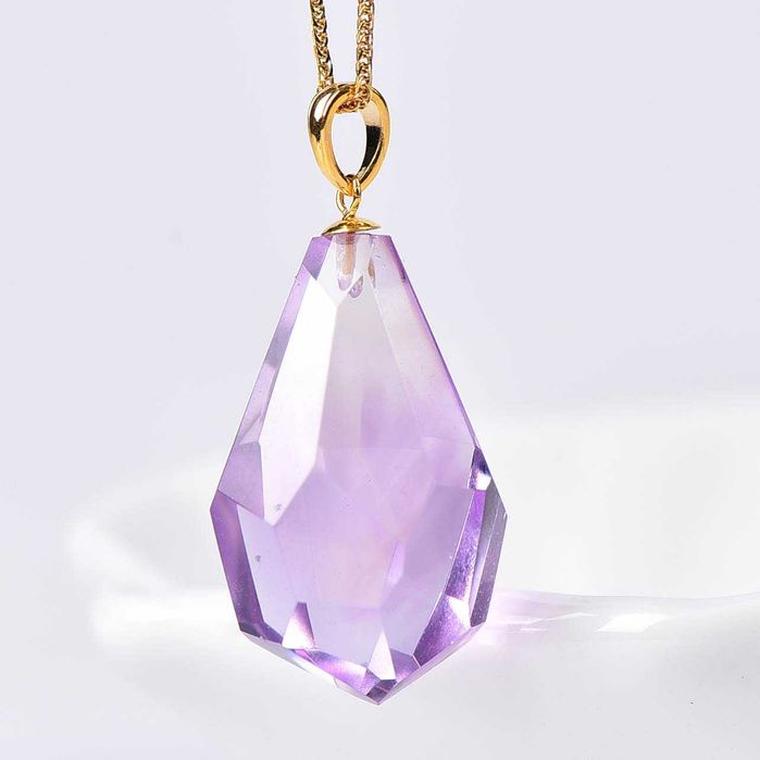 Colar com pingente - 18 K Ouro amarelo Ametista