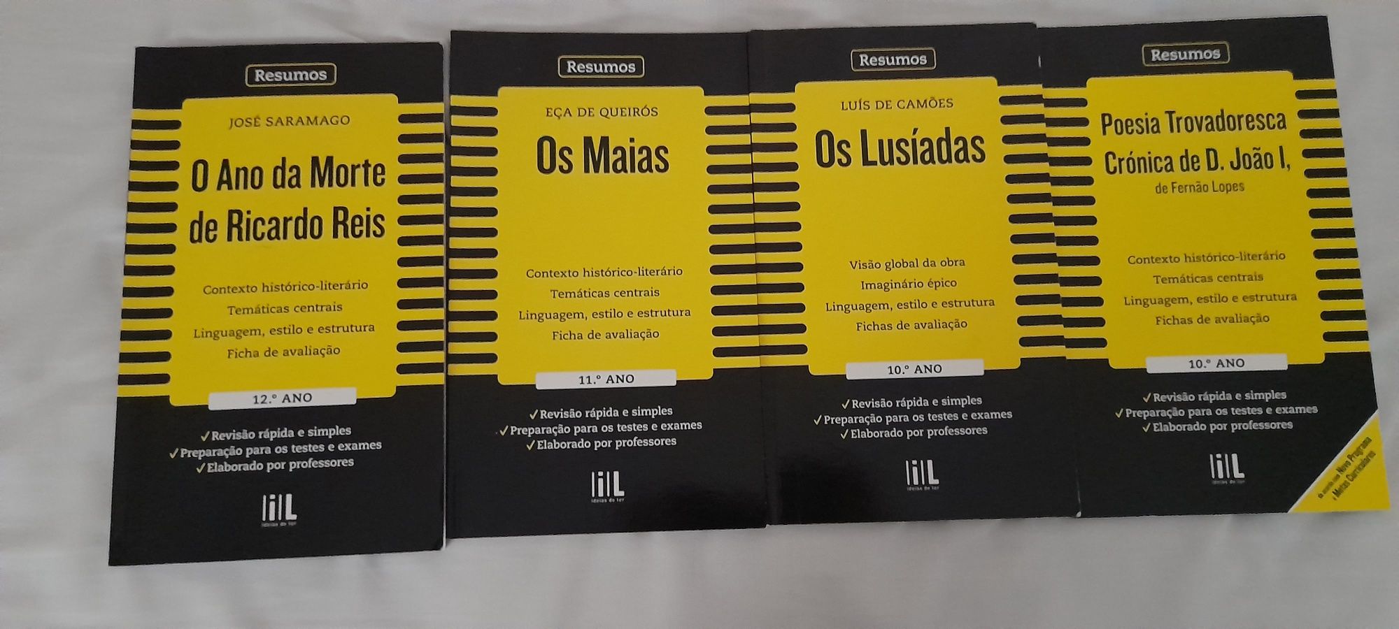 3 livros de resumos de 10, 11 e 12 anos