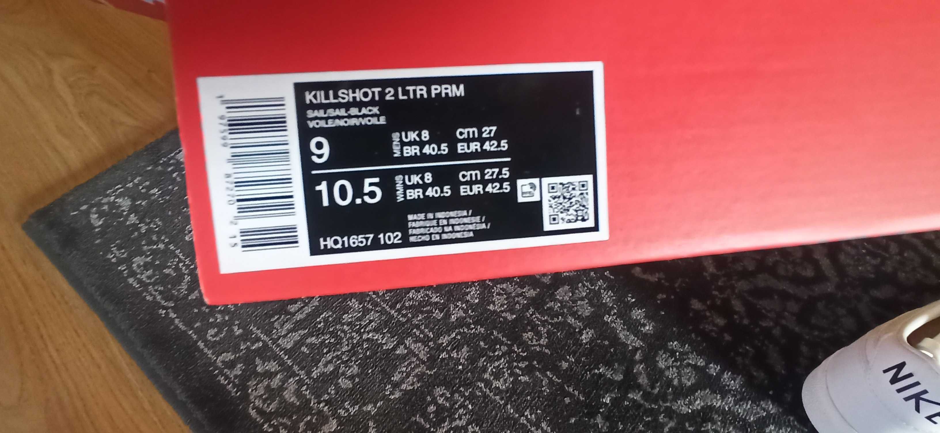 (r 42.5/ US9) Nike Killshot 2 Leather Sail Black HQ1657,102 off white