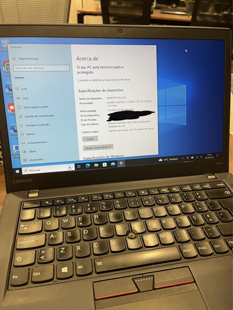 Lenovo Thinkpad T460S, i5, 12GB Ram, 240GB SSD