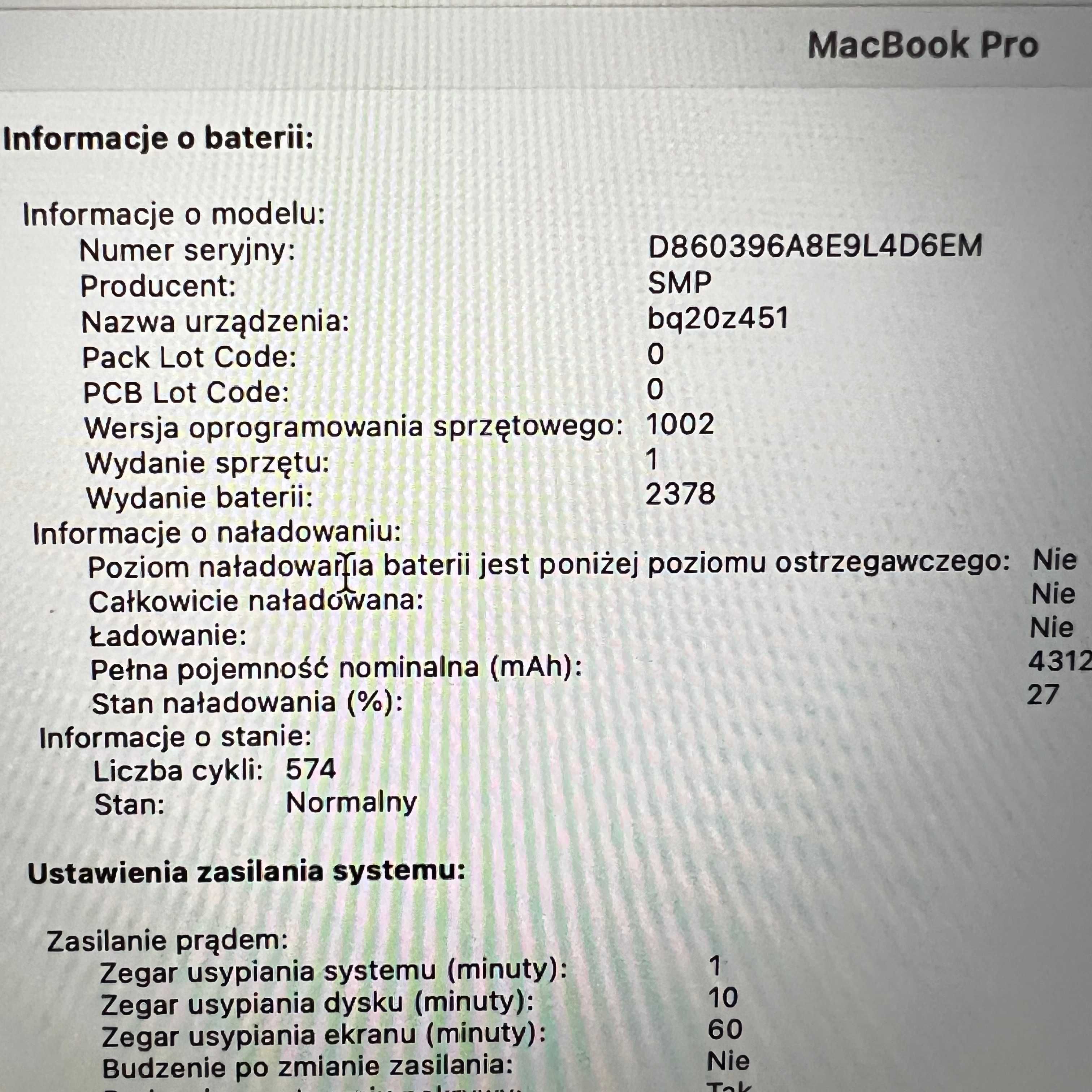 MacBook Pro 13" A2289, 2020 r., Intel i5, 2 porty, 16 GB RAM - zadbany