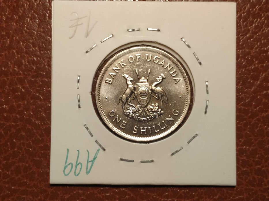 A99 moeda de 1 shilling de 1976 (animais) - Uganda