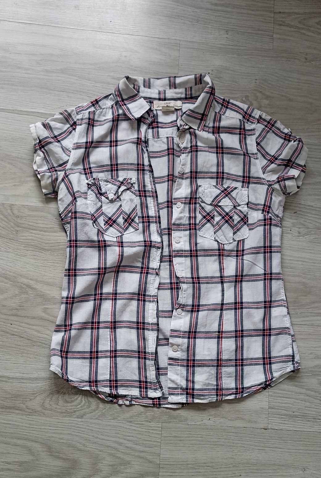 H&M bluzka koszula plaid cotton short-sleeved shirt rozmiar EU 38/M