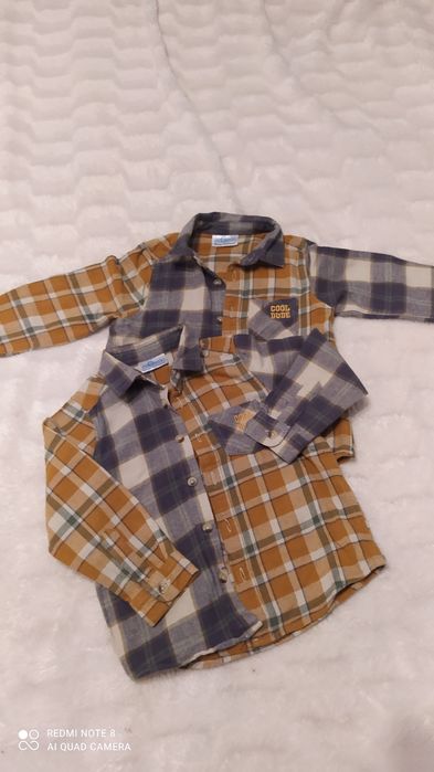 Koszula flanelowa w kratkę dla bliźniaków