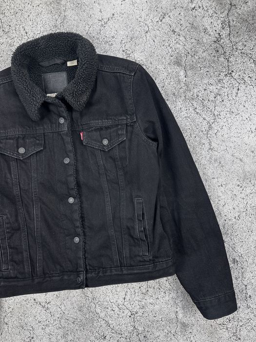Жіноча джинсова куртка/шерпа на хутрі «Levi's Premium»