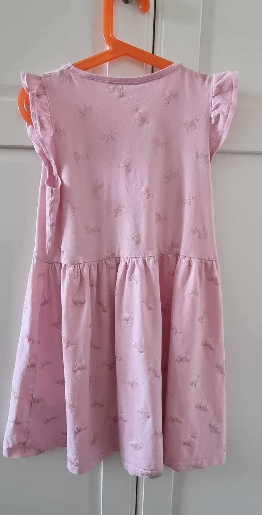 Różowa sukienka marki H&M, rozmiar 134/140