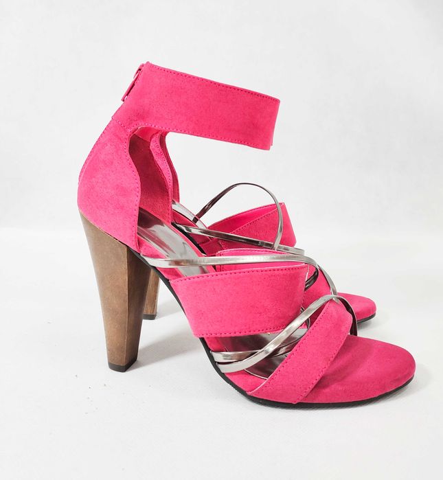 Sandały wysokie z zakrytą piętą różowe LA REDOUTE 37 24CM BD0011B