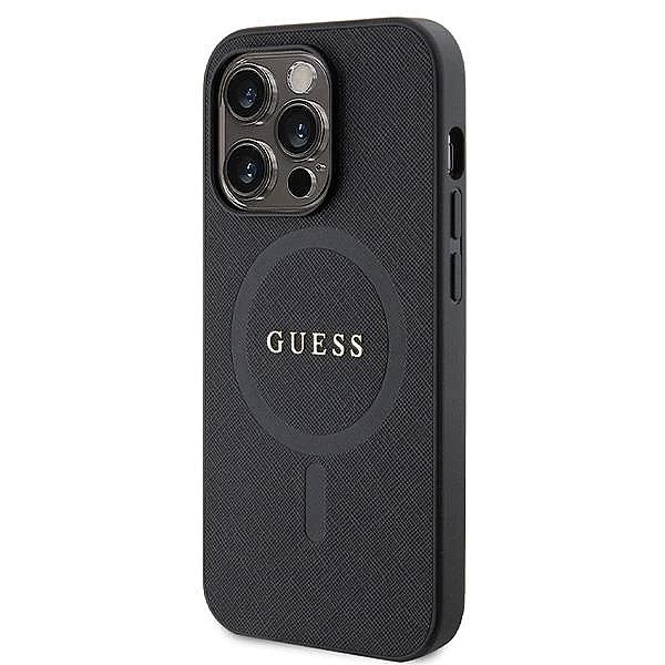 Etui Guess Saffiano MagSafe na iPhone 14 Pro - czarne