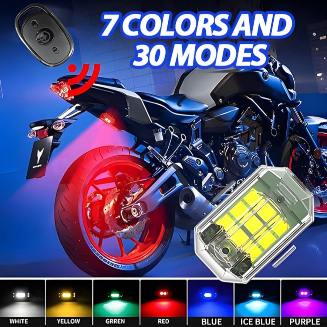 LED Lampki stroboskopowe 4szt do samochodu do roweru, motor + Pilot