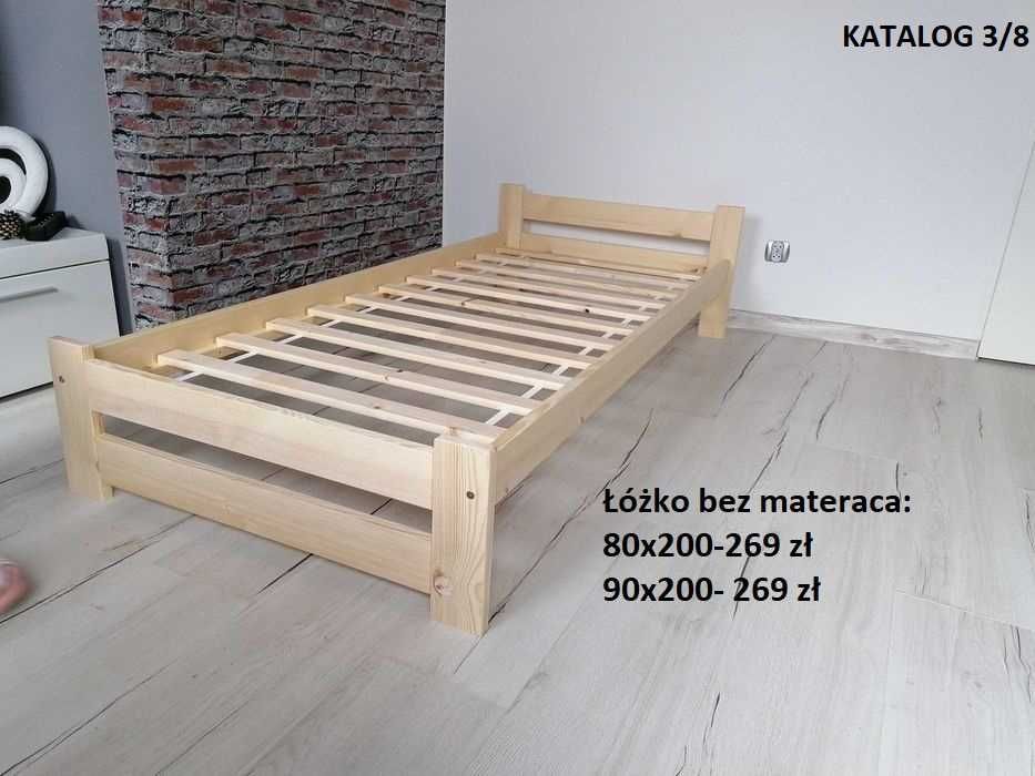 Łóżko + Materac 80x200 90x200 zestaw Hotelowe