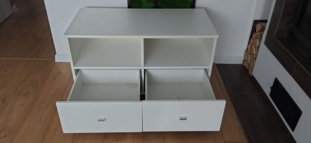 Szafka RTV Meblik 100x50 Blum biała błyszcząca