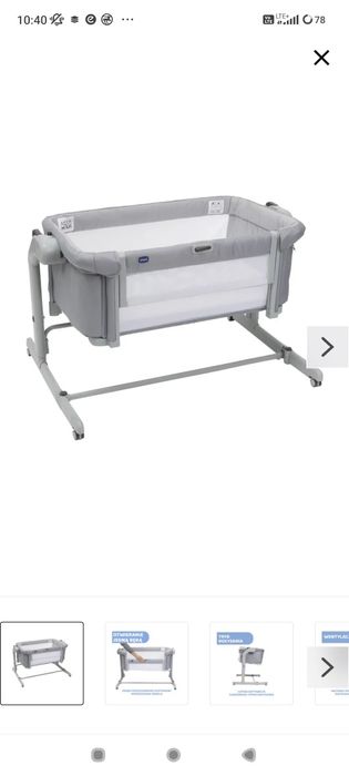Łóżeczko chicco next2me magic Evo, Grey Mist