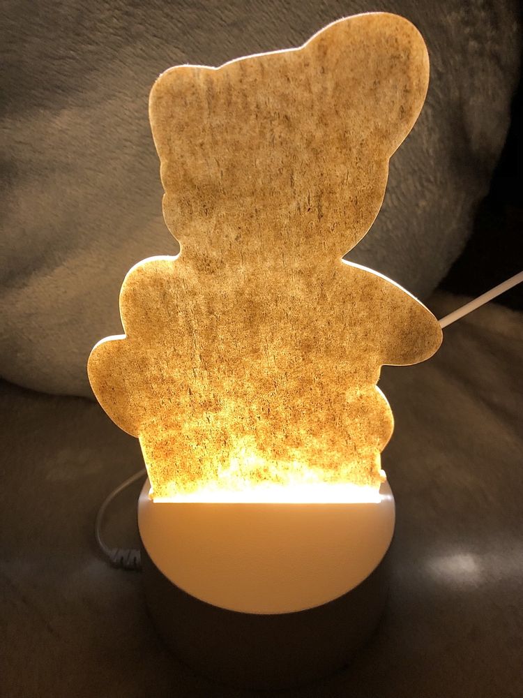 Lampka Nocna Neonowa 3D LED/Usb, Miś z Sercem