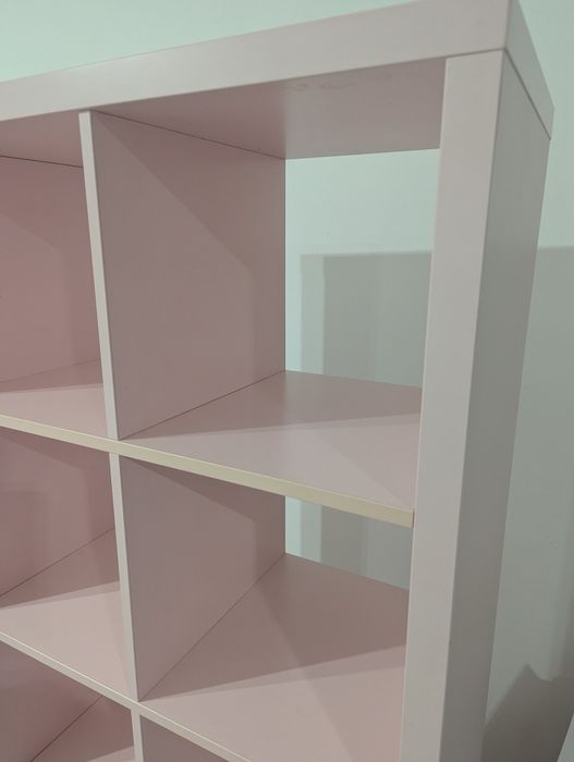 Kallax Ikea, cor de rosa clara, 77x147cm