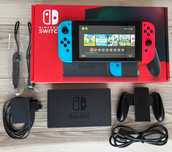 Konsola Nintendo SWITCH V2 komplet, pudełko, 5 gier - Mario, Pokemon