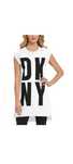 DKNY оригинал. Женская туника футболка майка белая лого XXS XS