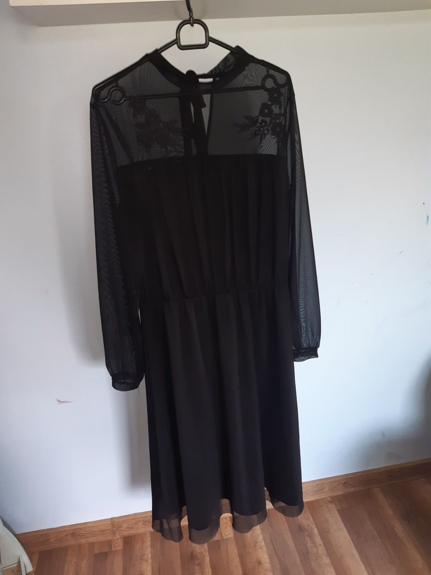 Czarna sukienka L xl Mohito długa elegancka midi