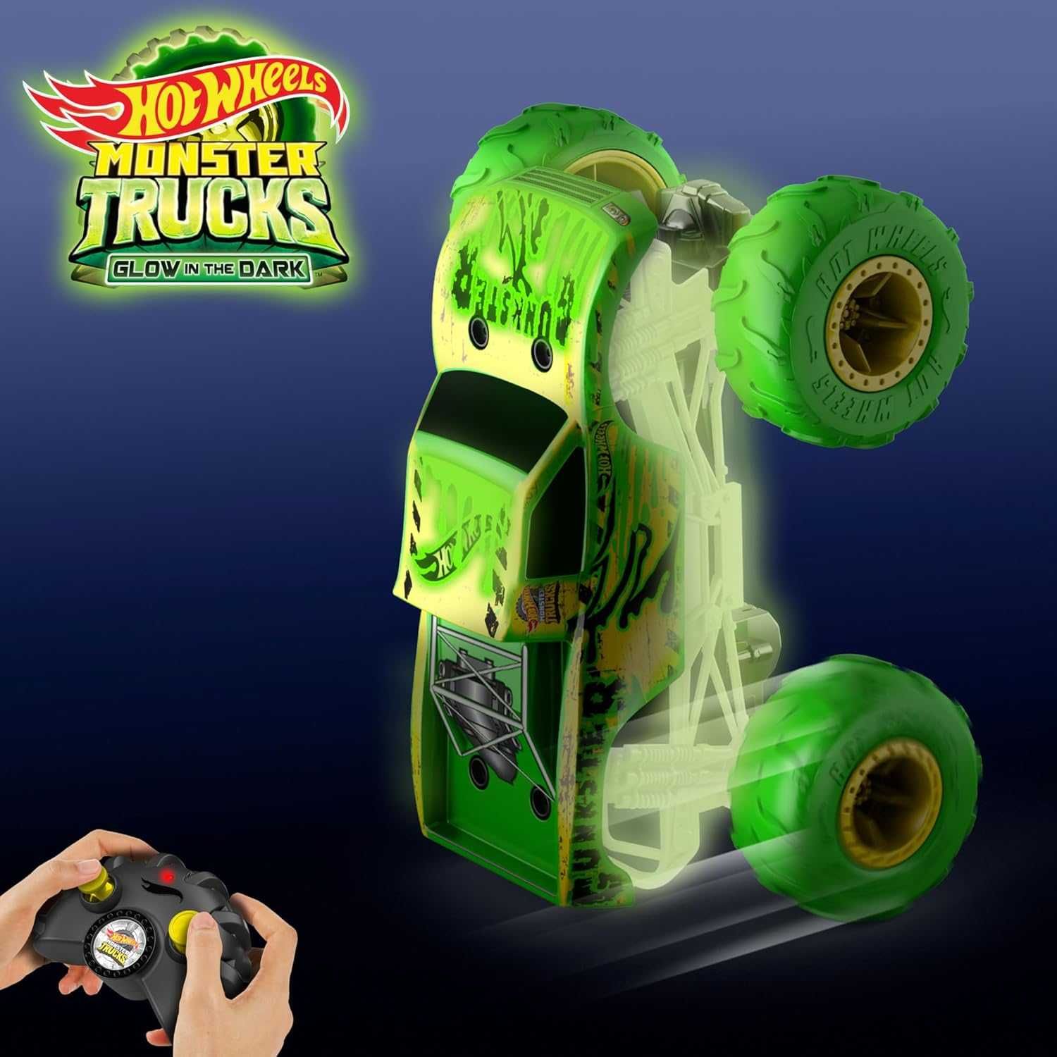 Hot Wheels Monster Trucks RC 1:15 Scale Gunkster світиться  Хот Вілс