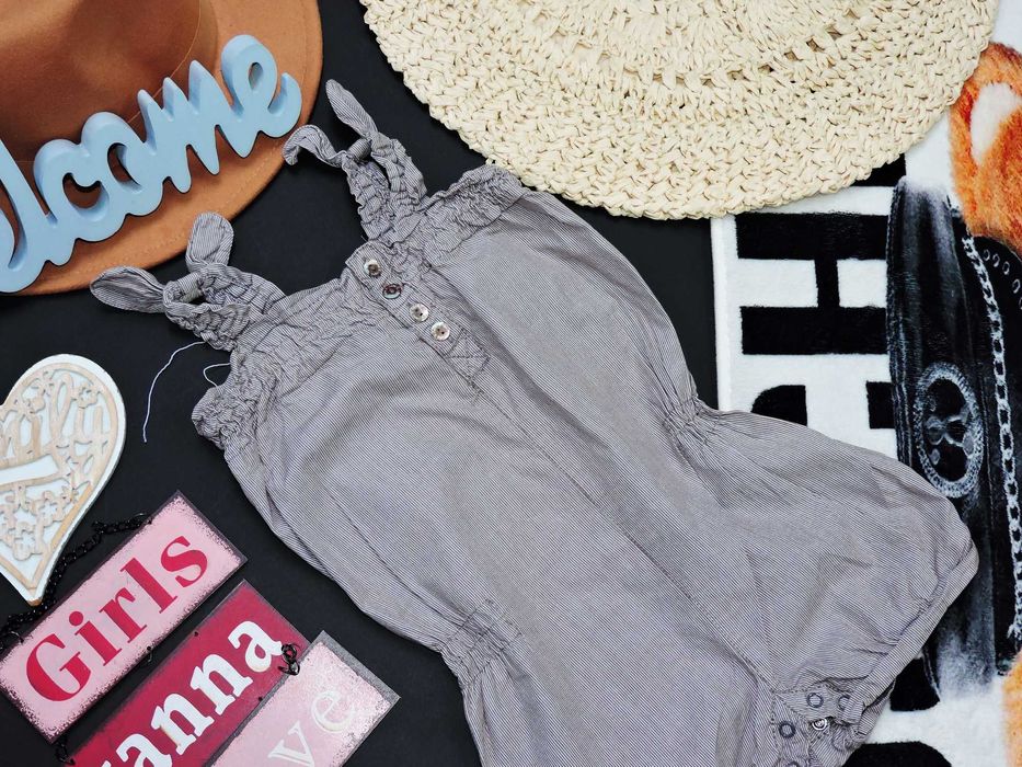 Name It - śliczny rampers paseczki , szelki kokardki r 92