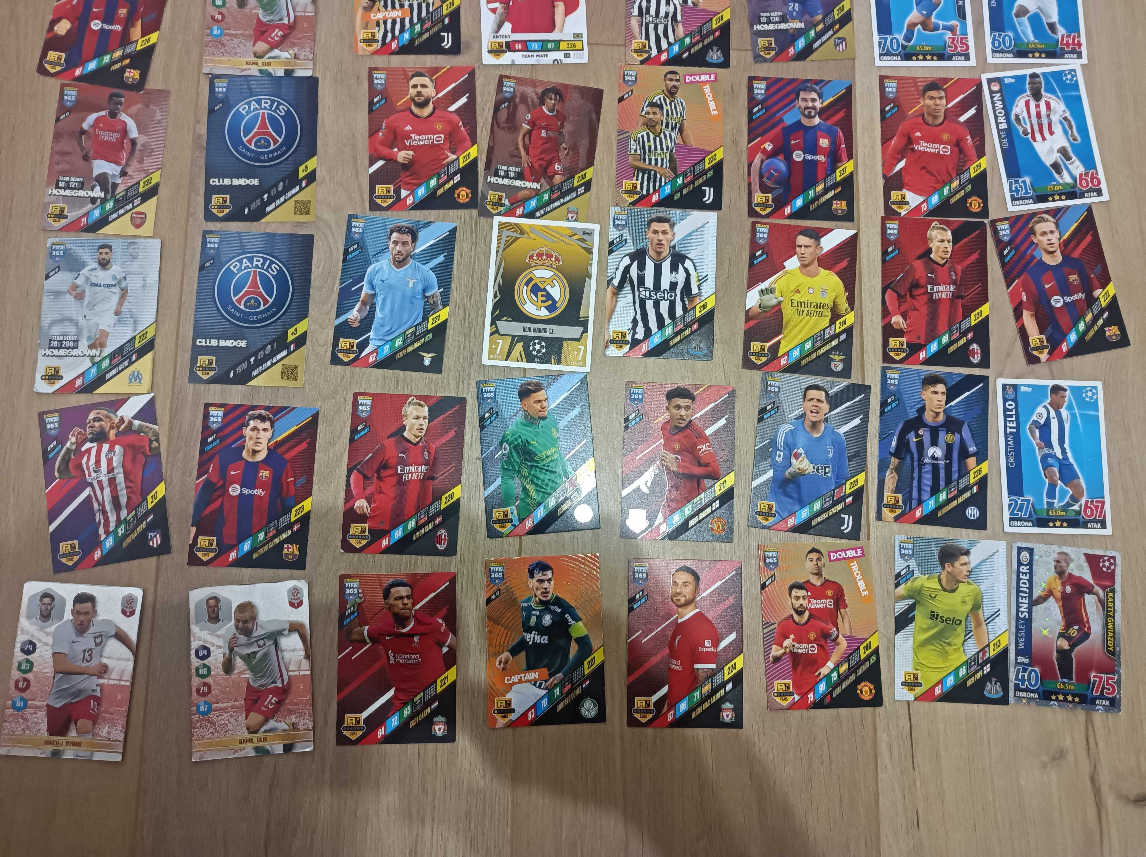 Zestaw 80 kart piłkarskich Panini Fifa365