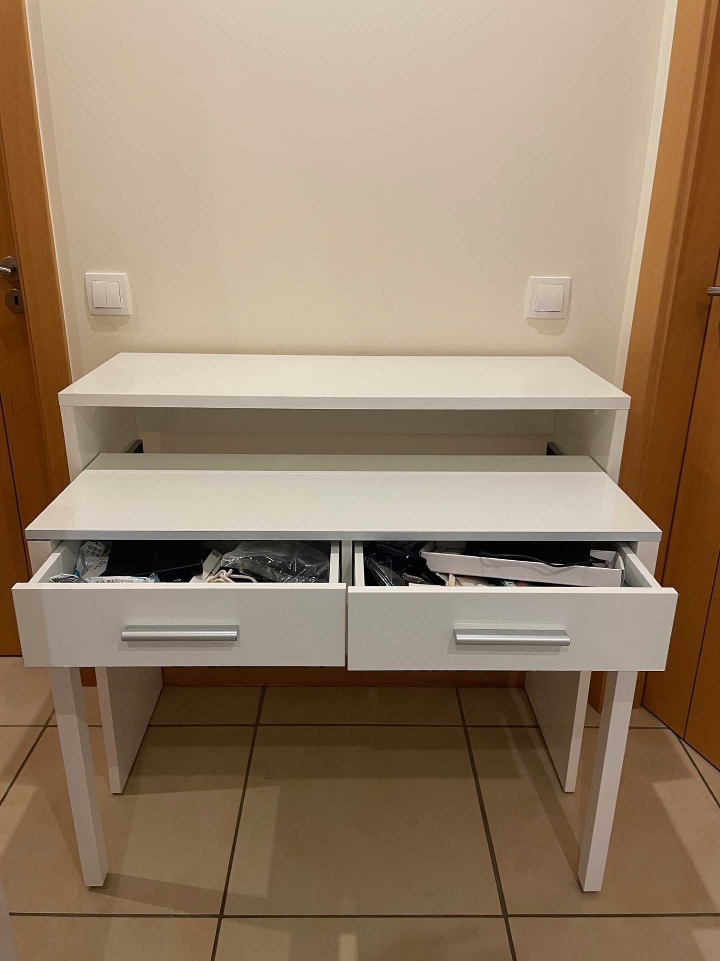 Mesa de estudo extensível, acabamento branco