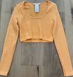 Pomarańczowa bluza crop Top z długim rękawem Reserved XS S